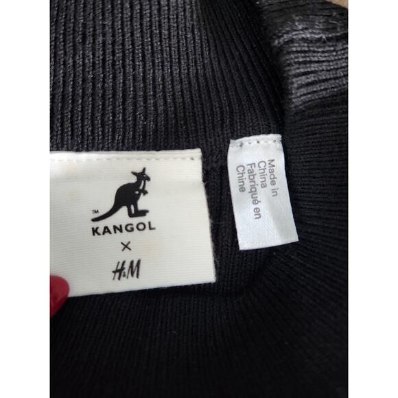 Kangol x HM Y2K Ribbed Knit Bodycon Black Long Sleeve Midi Dress Women’s Size S - Picture 7 of 13